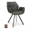 Židle s područkami Pine Microleder Bull Anthracite 67 Leg Black (Color Anthracite 67)