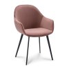 Židle s područkami Calvin Stof Velvet  34 Old Pink Leg Black (Color 34 Old Pink)