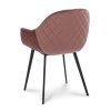 Židle s područkami Calvin Stof Velvet  34 Old Pink Leg Black (Color 34 Old Pink)