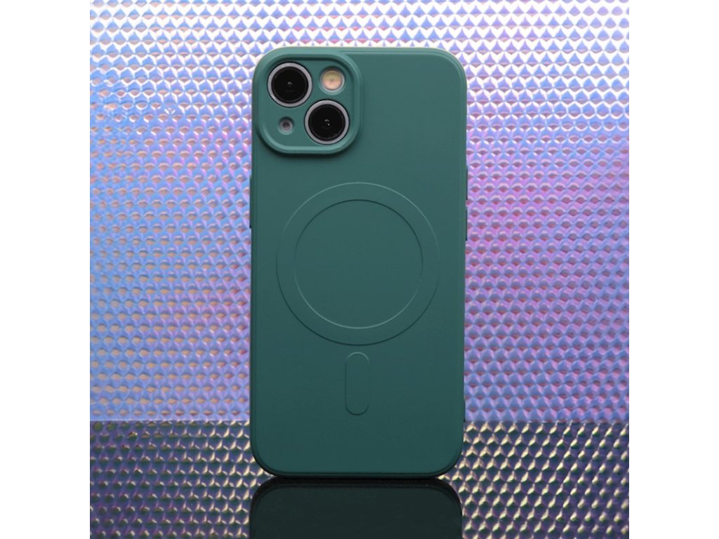 Silikónový kryt s magnetickým nabíjaním Apple iPhone 15 Zelený