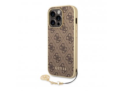 Guess 4G Charms Zadný Kryt pre iPhone 14 Pro Max Brown