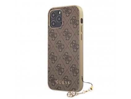 Guess 4G Charms Zadný Kryt pre iPhone 12/12 Pro 6.1 Brown