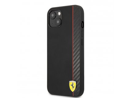 Ferrari Smooth and Carbon Effect Zadný Kryt pre iPhone 13 Black