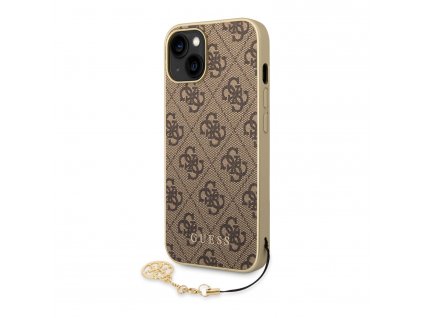 Guess 4G Charms Zadný Kryt pre iPhone 14 Plus Brown