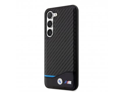 BMW M PU Carbon Blue Line Zadný Kryt pre Samsung Galaxy S23 Black