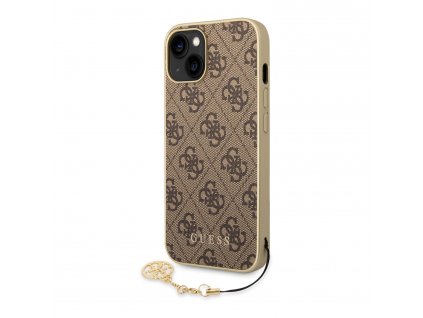 Guess 4G Charms Zadný Kryt pre iPhone 14 Brown