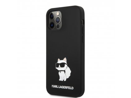 Karl Lagerfeld Liquid Silicone Choupette NFT Zadný Kryt pre iPhone 12/12 Pro Black