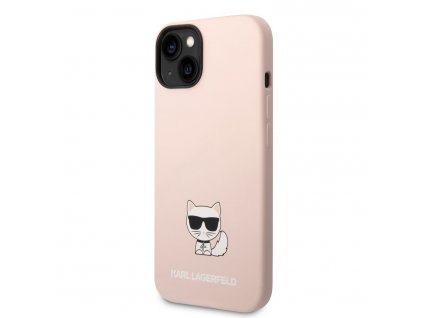 Karl Lagerfeld Liquid Silicone Choupette Zadný Kryt pre iPhone 14 Plus Pink