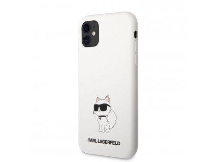 Karl Lagerfeld Liquid Silicone Choupette NFT Zadný Kryt pre iPhone 11 White