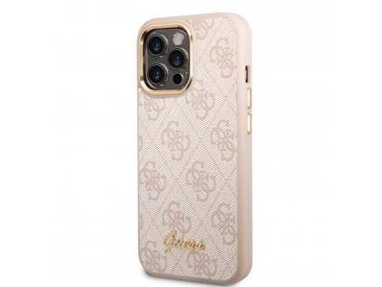 Guess PC/TPU 4G Metal Camera Outline Zadný Kryt pre iPhone 14 Pro Pink
