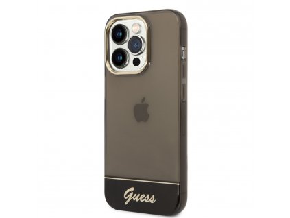 Guess PC/TPU Camera Outline Translucent Zadný Kryt pre iPhone 14 Pro Black