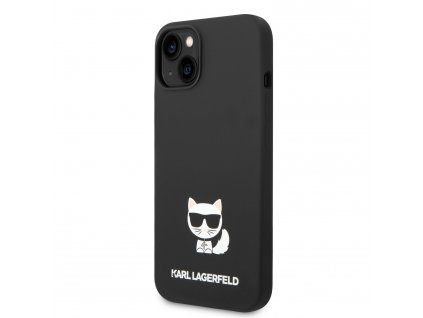 Karl Lagerfeld Liquid Silicone Choupette Zadný Kryt pre iPhone 14 Plus Black