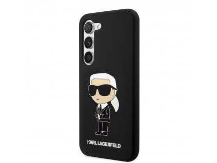 Karl Lagerfeld Liquid Silicone Ikonik NFT Zadný Kryt pre Samsung Galaxy S23+ Black