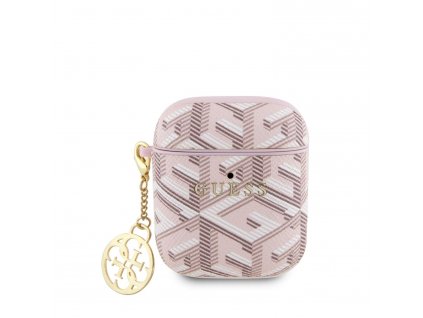 Guess PU G Cube Charm Pouzdro pro AirPods 1/2 Pink