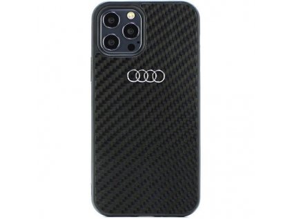 Audi Carbon Fiber Zadný Kryt pre iPhone 12/12 Pro Black