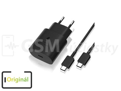 Originál sieťová nabíjačka Samsung + USB kábel TYP C 25W EP TA800EBE + EP DG980BBE