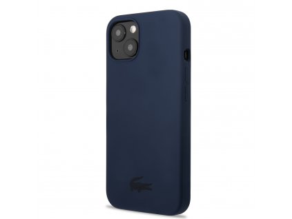 Lacoste Liquid Silicone Glossy Printing Logo Kryt pre iPhone 13 Navy