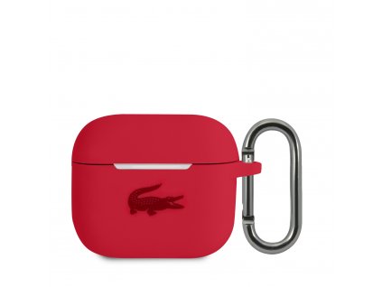 Lacoste Liquid Silicone Glossy Printing Logo Puzdro pre Airpods 3 Red