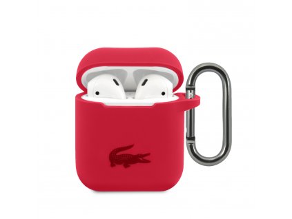 Lacoste Liquid Silicone Glossy Printing Logo Puzdro pre Airpods 1/2 Red