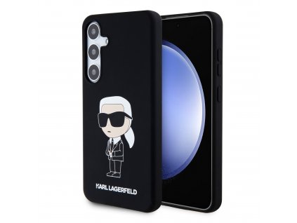 Karl Lagerfeld Liquid Silicone Ikonik NFT Zadný Kryt pre Samsung Galaxy S24 Black