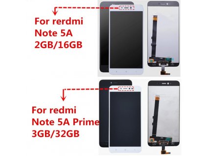 LCD displej Xiaomi Redmi Note 5A, Note 5A Prime - Dotykové sklo