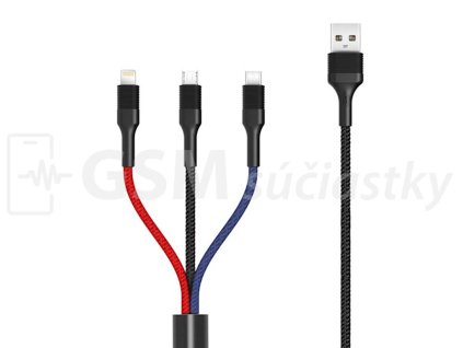 Univerzálny nabíjací a dátový kábel Micro USB, USB C, Lighting USB A 1