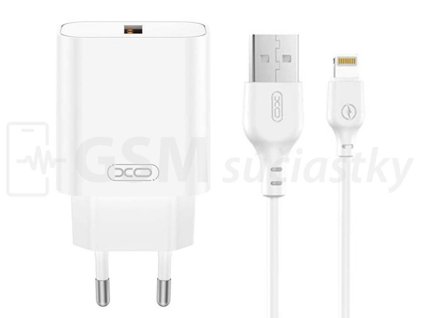 Cestovná Nabíjačka USB A 18W + USB A Lightning Kábel 1m Biela 1
