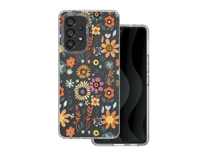 Obrázkové puzdro silikónové Samsung Galaxy A53 5G Oranžové kvety
