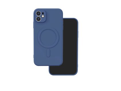 Silikónový kryt s magnetickým nabíjaním Apple iPhone 12, Modrý