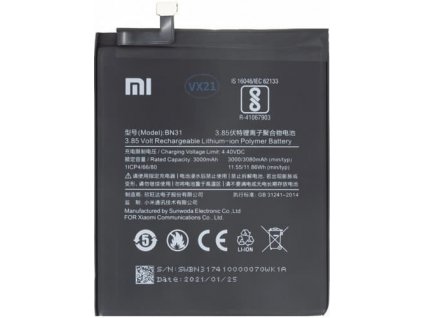 Batéria Xiaomi Mi A1, Redmi S2, Note 5A - BN31