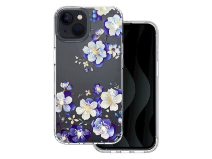 Obrázkové puzdro silikónové Apple iPhone 16 Pro Modré kvety 1