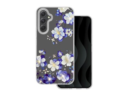 Obrázkové puzdro silikónové Samsung Galaxy A54 5G Modré kvety
