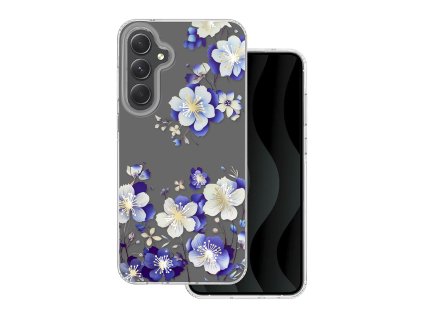 Obrázkové puzdro silikónové Samsung Galaxy A55 5G Modré kvety