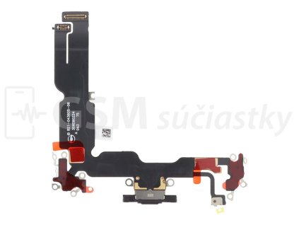 Flex kábel nabíjania iPhone 15 Plus nabíjací konektor, mikrofón black
