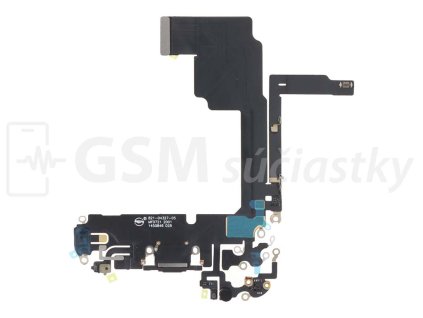 Flex kábel nabíjania iPhone 15 Pro nabíjací konektor, mikrofón black