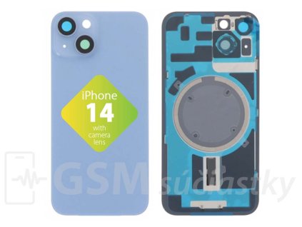 Apple iPhone 14 Zadné sklo housingu Modré