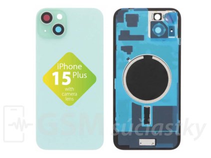 Apple iPhone 15 Plus Zadné sklo housingu Zelené