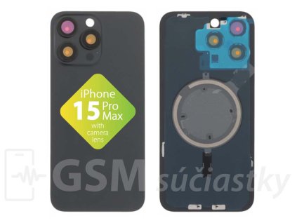 Apple iPhone 15 Pro Max Zadné sklo housingu Black Titanium
