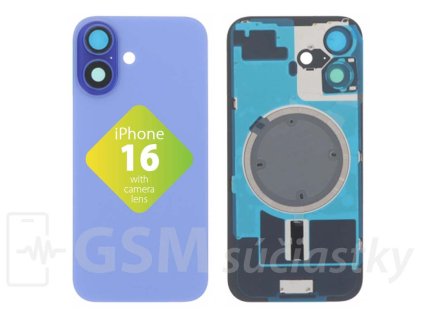Apple iPhone 16 Zadné sklo housingu Ultramarine
