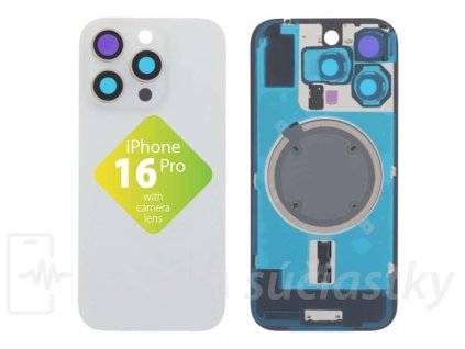 Apple iPhone 16 Pro Zadné sklo housingu White Titanium