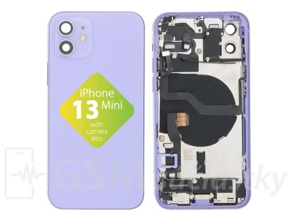 iPhone 12 Zadný Housing s Malými Dielmi Fialový