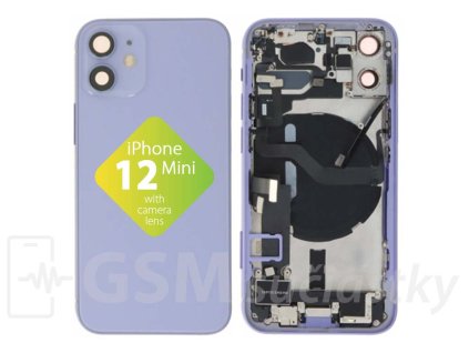 iPhone 12 mini Zadný Housing s Malými Dielmi Fialový