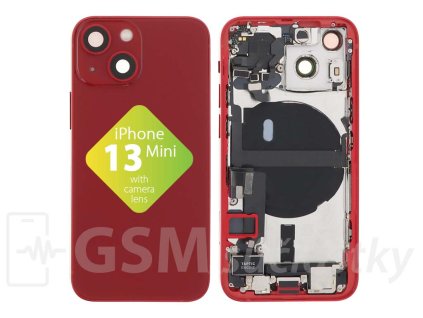 iPhone 13 mini Zadný Housing s Malými Dielmi Červený
