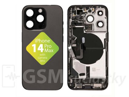 iPhone 14 Pro Max Zadný Housing s Malými Dielmi Čierny