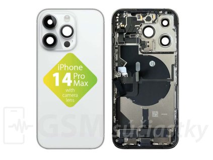 iPhone 14 Pro Max Zadný Housing s Malými Dielmi Biely