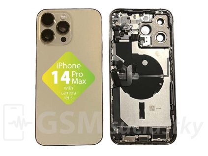 iPhone 14 Pro Max Zadný Housing s Malými Dielmi Zlatý
