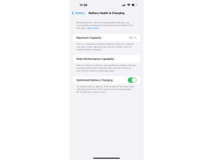 Batéria iPhone 15 zobrazujúca sa ako Originál