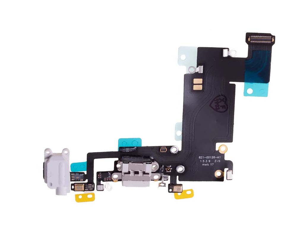 Flex kábel nabíjania iPhone 6S Plus - nabíjací konektor, mikrofón Biela