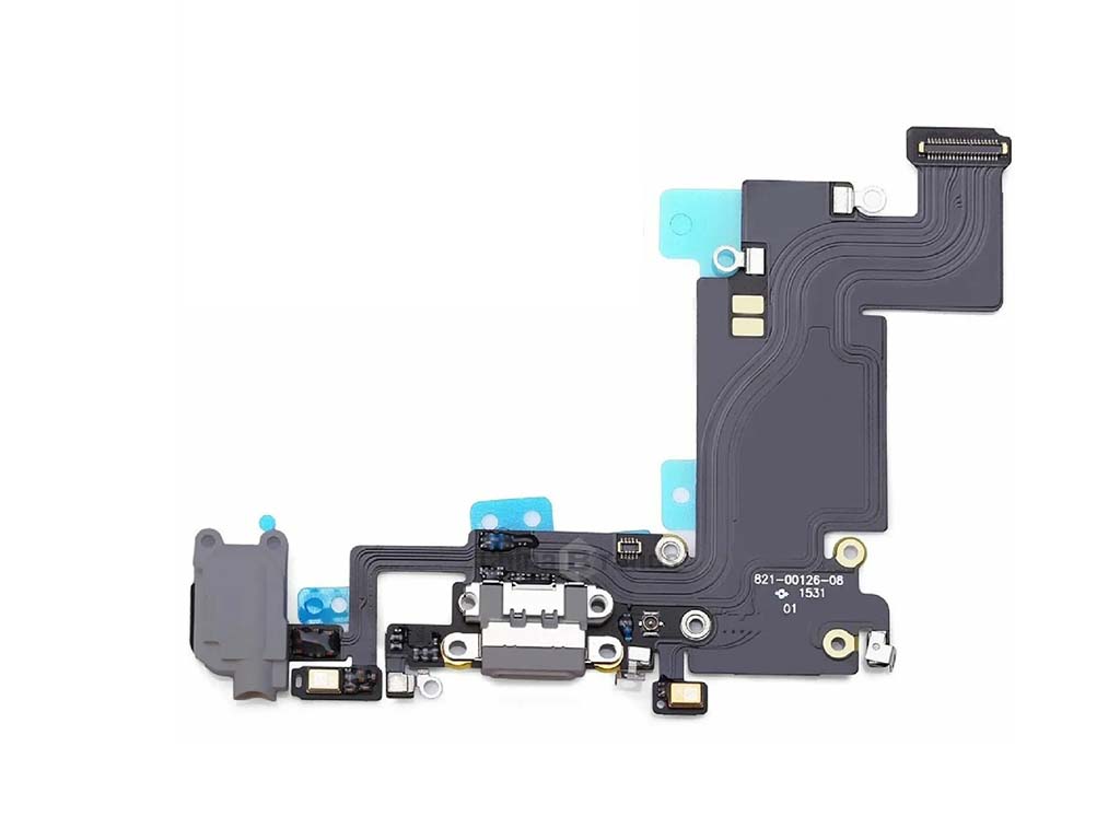 Flex kábel nabíjania iPhone 6S Plus - nabíjací konektor, mikrofón Čierna