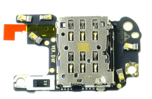 Huawei P30 Pro (VOG-L09) Čítač sim a microSD + anténa + mikrofón - originál mikrofón, PCB doska, SIM čítač
